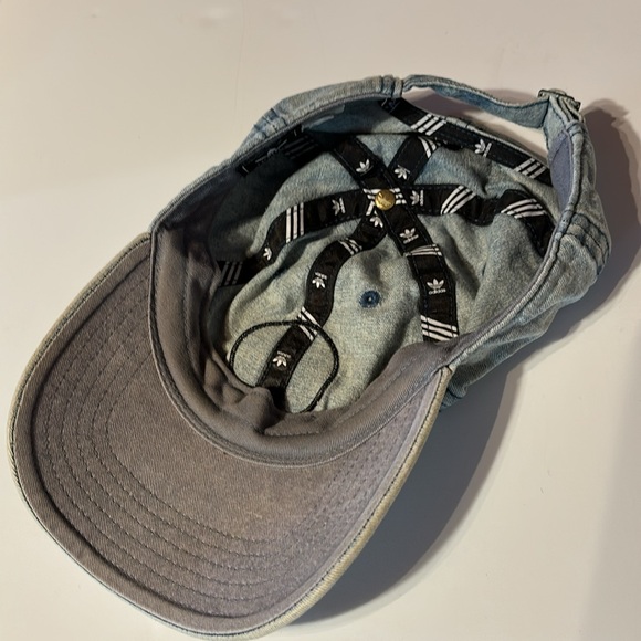 Adidas Trifoil Denim Dads Hat Acid Stone Wash Adjustable - Picture 2 of 6